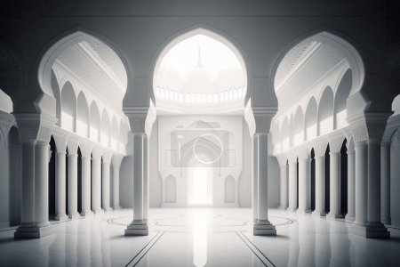 abstrakter Hintergrund mit Säulen und Moschee