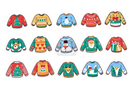 Ilustración de Set de jersey navideño ilustración dibujada a mano - Imagen libre de derechos