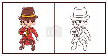 Ringmaster character with sketch vector illustration