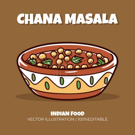 Chana masala Indian food vector illustration