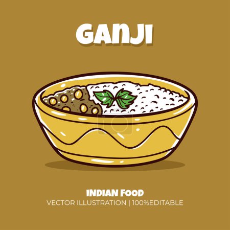 Illustration vectorielle de la nourriture indienne Ganji