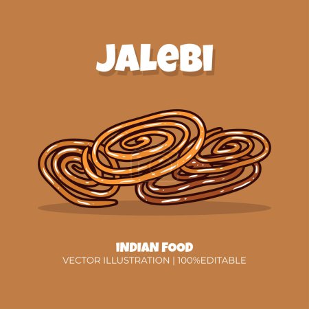 Jalebi Indian food vector illustration
