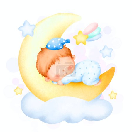 cute baby sleeping on a white background