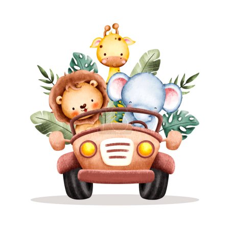 Niedliches kleines Baby mit einem Spielzeugauto