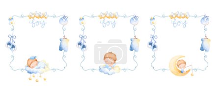 Ilustración de Acuarela ilustración de una ducha de bebé con un arco - Imagen libre de derechos