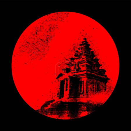 Téléchargez les illustrations : Illustration graphique vectoriel de temple arjuna bon pour la conception de t-shirt et affiche - en licence libre de droit
