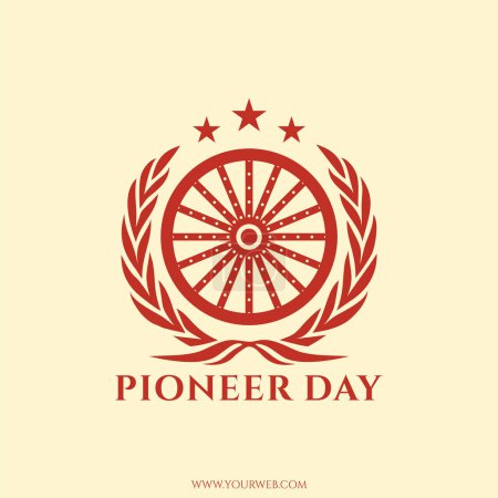 Téléchargez les illustrations : Icône de logo pour célébrer l'illustration vectorielle de la journée des pionniers adaptée à l'événement de la journée des pionniers sur les États-Unis - en licence libre de droit