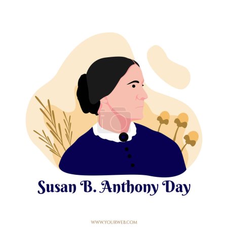 Illustrazione per Susan b. anthony day design vector illustration with flat style suitable for celebrate susan b. anthony day moment in united states - Immagini Royalty Free