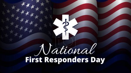 national first responders day greeting design with american flack background vector illustration suitable for national first responders day event on united states