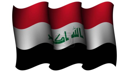 Ilustración de Iraq ondeando bandera diseño vectorial ilustración adecuada para el elemento en el diseño de póster, plantilla y redes sociales post diseño - Imagen libre de derechos