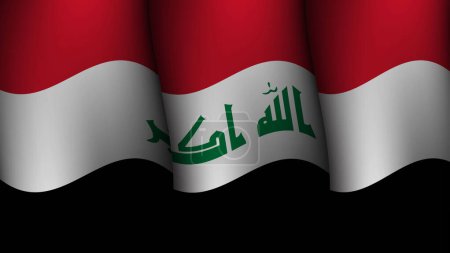 Ilustración de Iraq ondeando bandera fondo diseño vector ilustración adecuado para el diseño de póster sobre día de fiesta, día de fiesta y día de la independencia nacional en iraq - Imagen libre de derechos