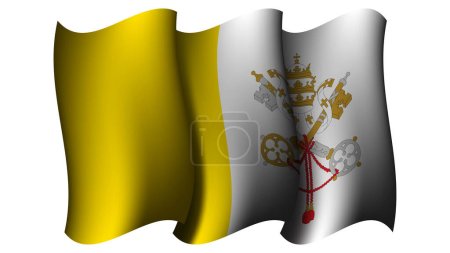 Illustration for Holy see waving flag design vector illustration suitable for feast day moment or event poster design on holy see - Royalty Free Image