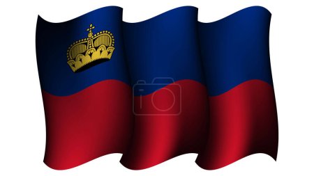 Illustration for Liechtenstein waving flag design vector illustration suitable for feast day moment or event poster design on liechtenstein - Royalty Free Image