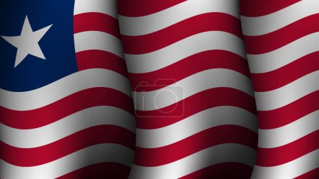 Illustration for Liberia waving flag background design on sunset view vector illustration suitable for poster, social media design event on liberia - Royalty Free Image