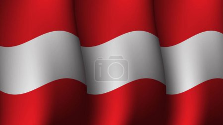 Ilustración de Austria ondeando bandera fondo diseño concepto vector ilustración adecuado para cartel en vacaciones, día de fiesta o austria independencia momento día - Imagen libre de derechos