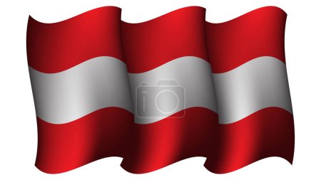 Ilustración de Austria ondeando bandera diseño vector ilustración adecuado para momento festivo o evento cartel diseño en austria - Imagen libre de derechos