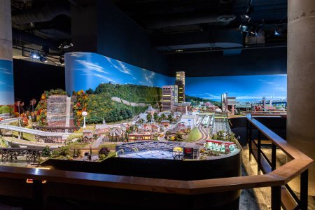 Photo for Toronto, ON, Canada - June 4, 2023: View of buildings in Mississauga on a miniature landmark of Canada's famous places at Little Petite Canada - Royalty Free Image