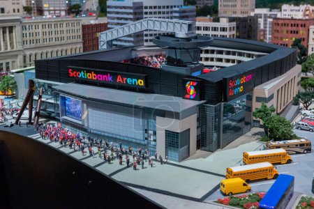 Photo for Toronto, ON, Canada - June 4, 2023: View of Scotiabank arena on a miniature landmark of Canada's famous places at Little Petite Canada - Royalty Free Image