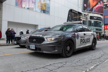 Photo for Toronto, ON, Canada - September 4, 2023: A police car patrols the streets of Toronto - Royalty Free Image