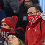Toronto, ON, Canada -March 23, 2024:    FC Toronto Fans keep their scarfs during the MLS Regular Season match between Toronto FC (Canada) and  Atlanta United (USA) at BMO Field (Score 2:0)