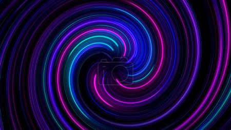 Photo for Illustration of abstract swirl trail or tunnel. Rotating sparkling background. Effect of acceleration, speed, motion and depth - Royalty Free Image