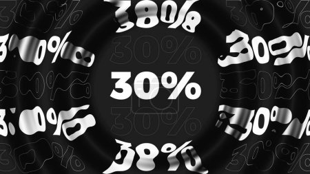 30 Prozent Schwarz-Weiß-monochrome kinetische Typografie. Motion Design Titel