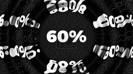 Typographie cinétique monochrome noir et blanc à 60 %. titres de motion design