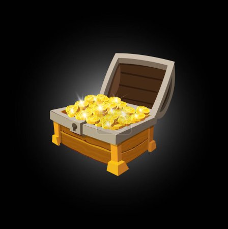Illustration for Treasure Chest With Coins. Vector illustration - Royalty Free Image