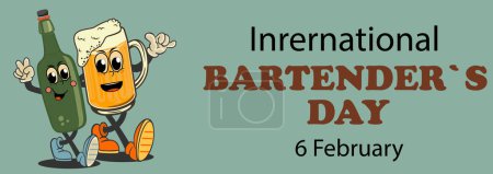 Illustration for International Bartender's Day. Holiday concept. Template for background, banner, card, poster with text inscription. - Royalty Free Image