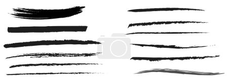 Illustration for Set of grunge black paint, ink brush strokes. brush collection isolated on white background. Trendy brush stroke for black ink paint,grunge backdrop, dirt banner,watercolor design and dirty texture - Royalty Free Image