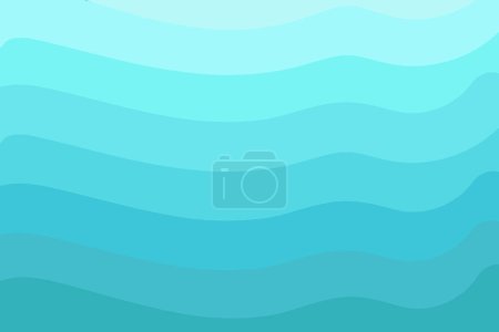 Téléchargez les illustrations : Vagues de mer fond motif bleu. Fond d'eau turquoise flou. Illustration vectorielle pour votre graphisme, bannière, affiche d'été ou aqua - en licence libre de droit