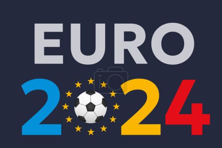 Euro 2024. European international football championship symbol 2024. Vector illustration Football soccer cup 2024 in Germany square and horizontal pattern background or banner, card, website.