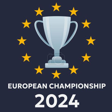Illustration for Euro 2024. European international football championship symbol 2024. Vector illustration Football soccer cup 2024 in Germany square and horizontal pattern background or banner, card, website. - Royalty Free Image