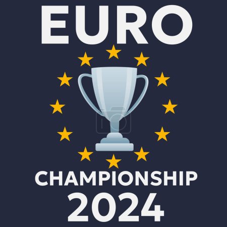 Illustration for Euro 2024. European international football championship symbol 2024. Vector illustration Football soccer cup 2024 in Germany square and horizontal pattern background or banner, card, website. - Royalty Free Image