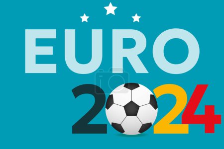 Illustration for 2024 Soccer football event. European international football championship symbol 2024. Vector illustration Football soccer cup 2024 in Germany square and horizontal pattern background or banner, card, - Royalty Free Image