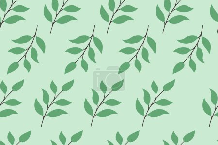 Botanical leaves seamless pattern. Natural hand drawn pattern design with leaves, branches. Summer background for fabric, print, cover, banner, wallpaper, textile,