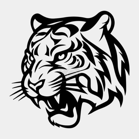Téléchargez les photos : Logo de tatouage tête de tigre design de mascotte - en image libre de droit