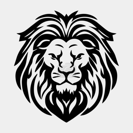 Téléchargez les illustrations : Tête de lion logo de mascotte design vectoriel - en licence libre de droit