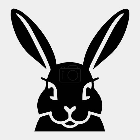 Téléchargez les photos : Tête de lapin logo icône symbole tête vecteur - en image libre de droit