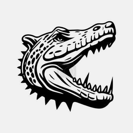 Téléchargez les photos : Design de mascotte de logo vecteur tête d'alligator - en image libre de droit