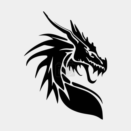 Téléchargez les photos : Dragon vecteur icône illustration conception logo modèle - en image libre de droit