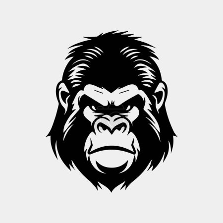 Téléchargez les photos : Illustration vectorielle de tête de gorille en colère pour logo, symbole et icône - en image libre de droit
