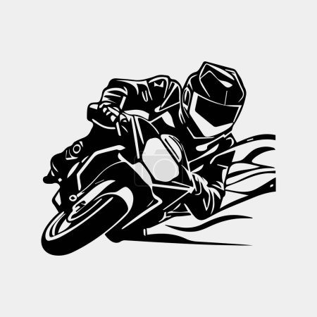 Téléchargez les photos : Illustration vectorielle de moto et icône de pneu, isolé sur fond blanc, eps 10, facile à éditer - en image libre de droit
