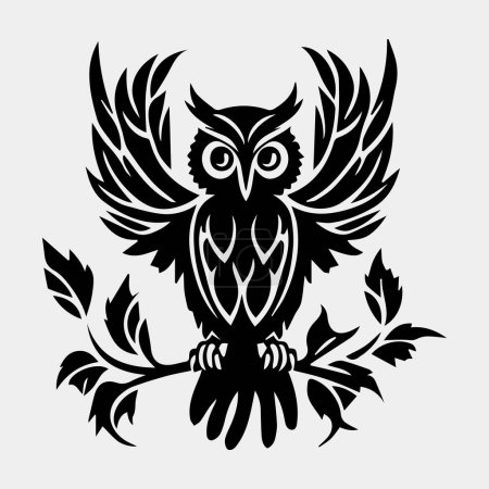 Téléchargez les photos : Illustration de hibou tatouage dans le style de l'aigle - en image libre de droit
