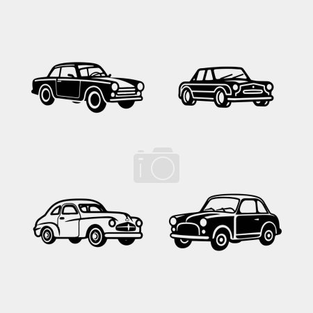Illustration for Set of retro car vector. isolated on white - Royalty Free Image
