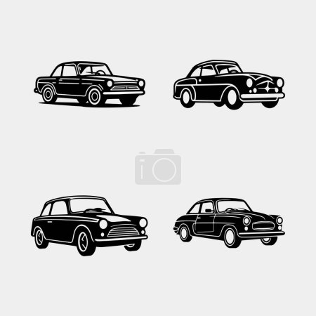 Illustration for Set of retro car vector. isolated on white - Royalty Free Image