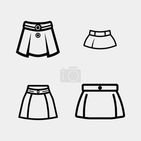 Ilustración de Conjunto de icono de vector de falda aislado sobre fondo blanco - Imagen libre de derechos
