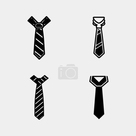 Illustration for Tie black silhouettes vector isolated on white background - Royalty Free Image