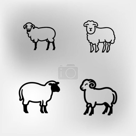 Téléchargez les photos : Sheep logo design vector illustration. - en image libre de droit
