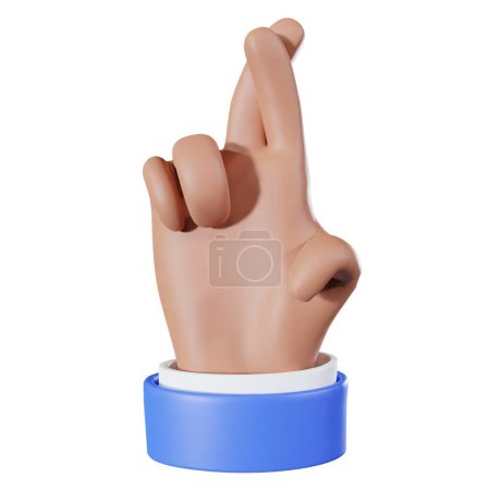 Téléchargez les photos : 3d main croix des doigts geste dans le style d'affaires - en image libre de droit
